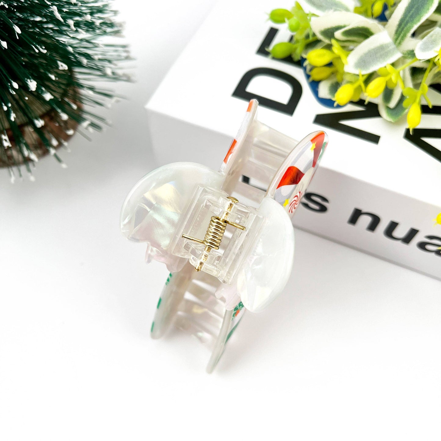 Crutch Hair Clip,Christmas Claw Clip