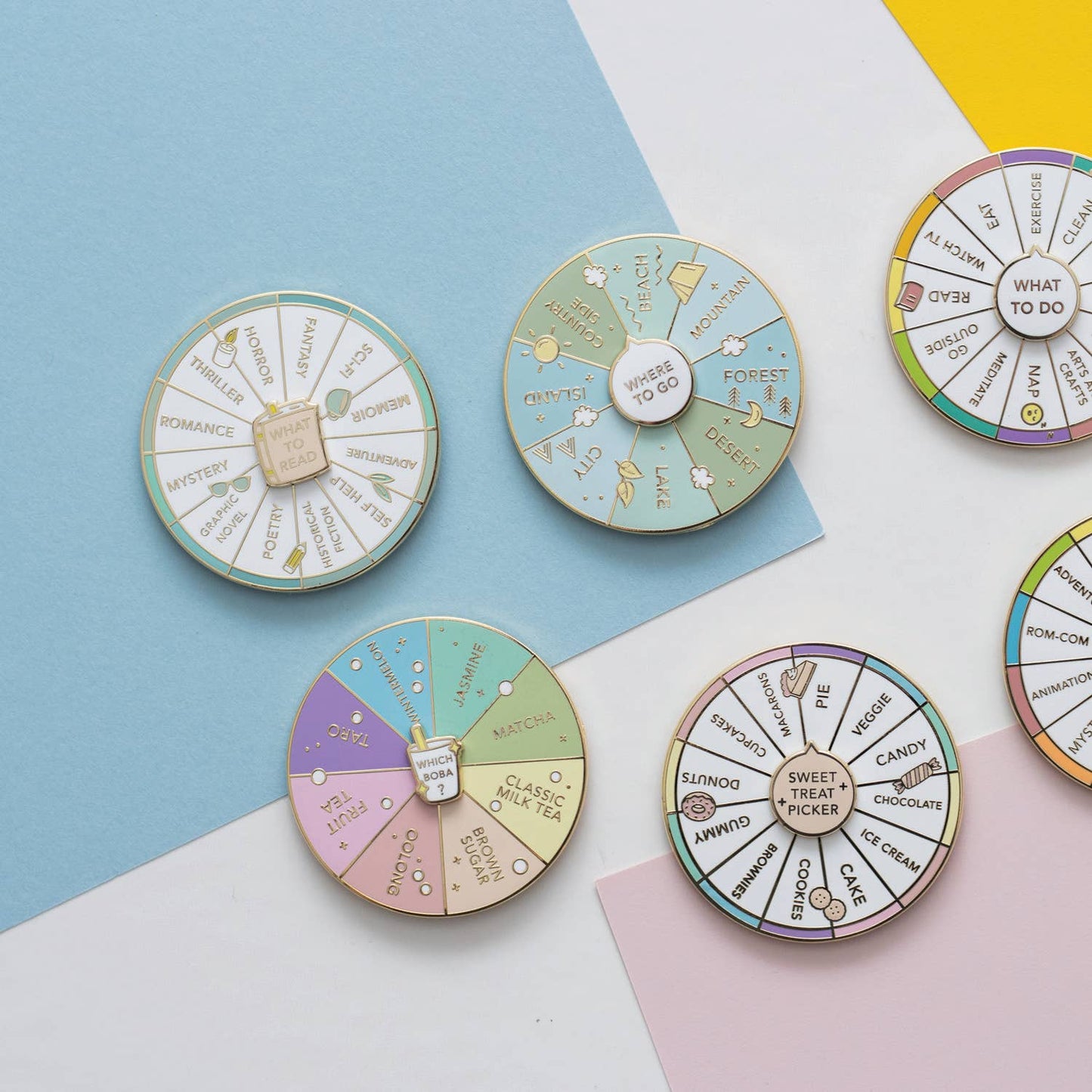 What To Read Spinning Enamel Pin, Interactive Pin