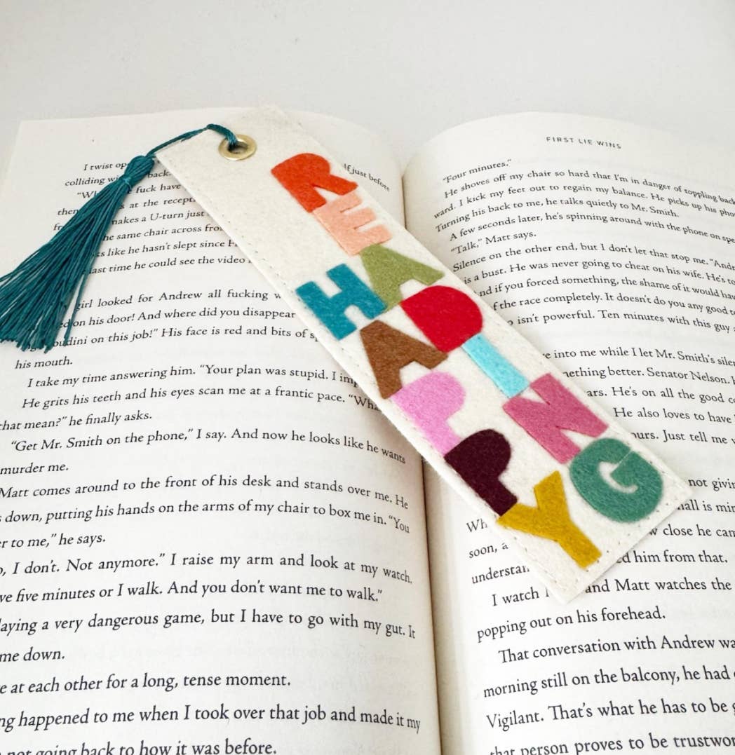 Happy Reading Felt Bookmark