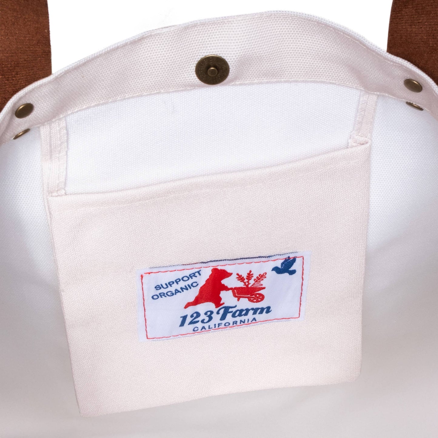 Leather Strap Tote Bag - Flower Library 16"x12.5"