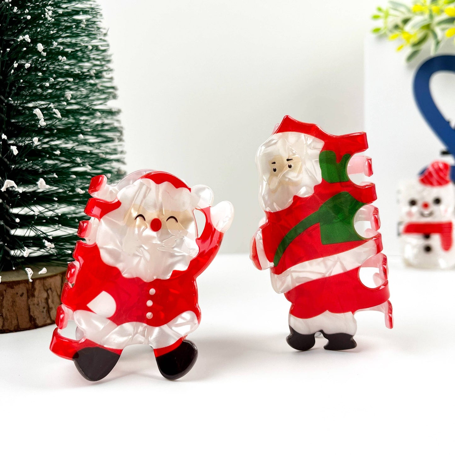 Cute Santa Claus Hair Clip, Red Christmas Claw Clips