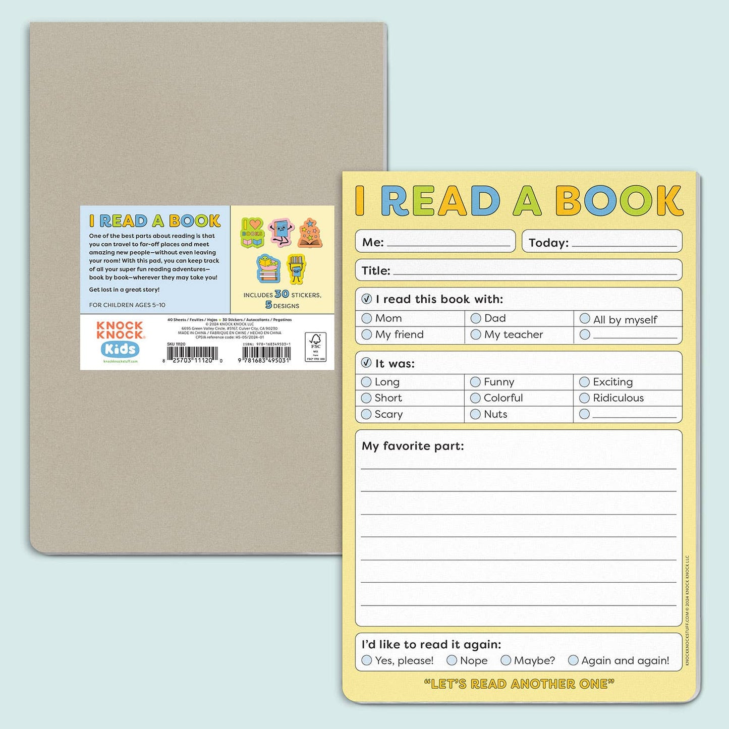 Knock Knock Kids - I Read a Book Playtime Pads