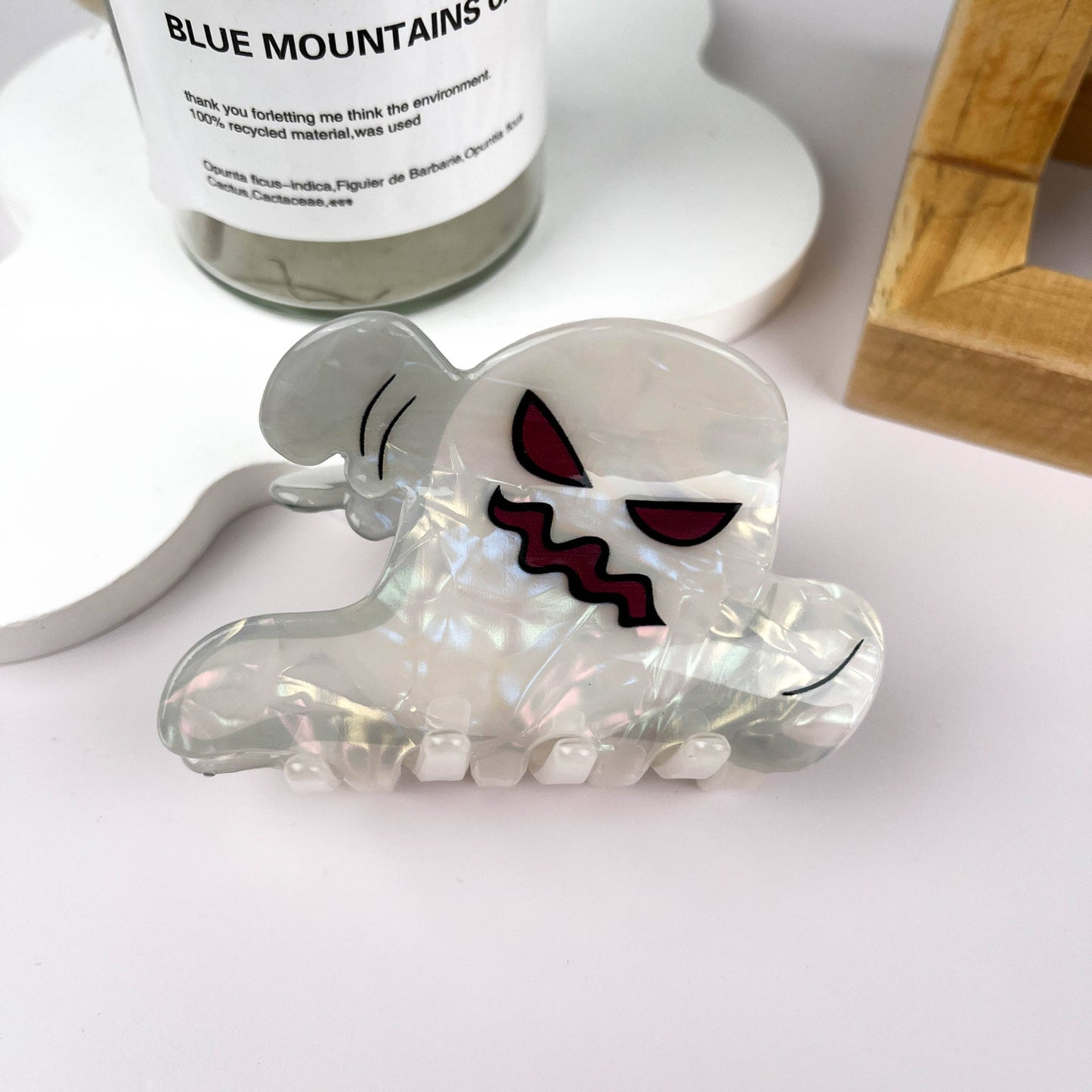 White Ghost Halloween Hair Clip