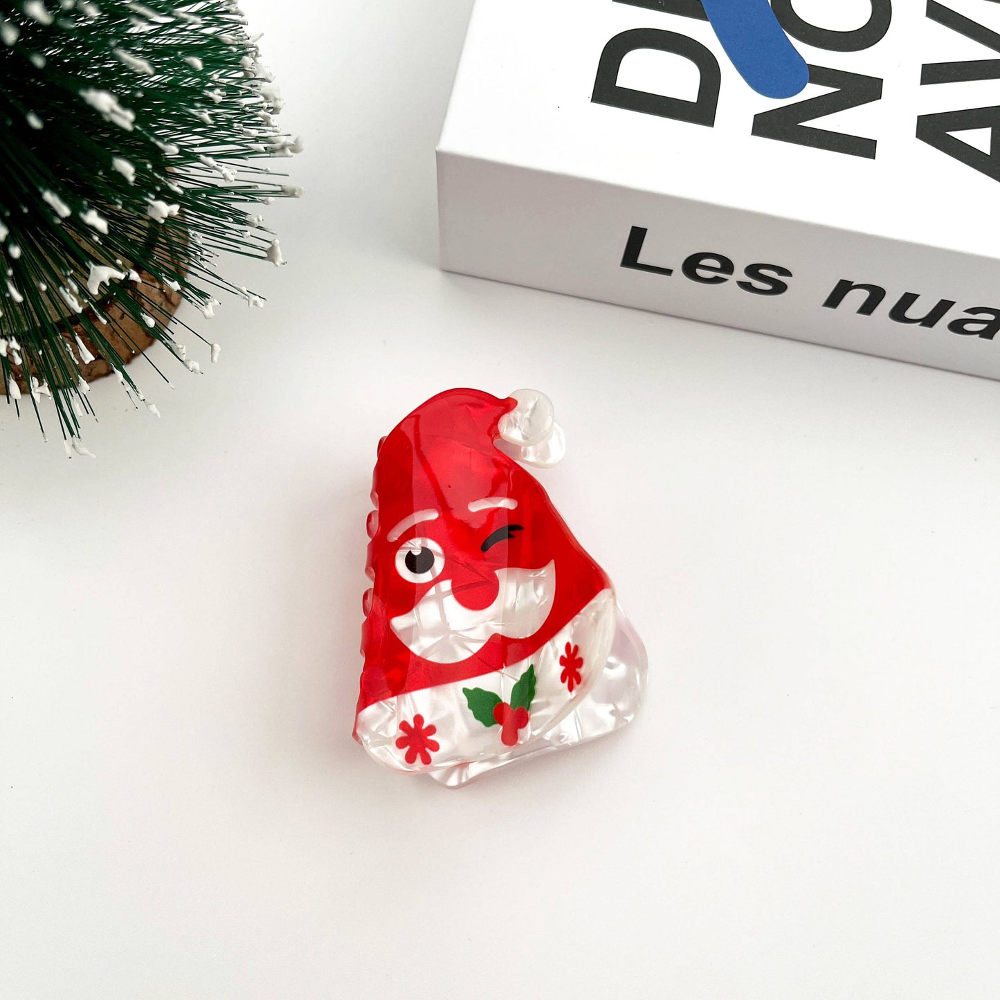 Cute Santa Claus Hair Clip, Red Christmas Claw Clips