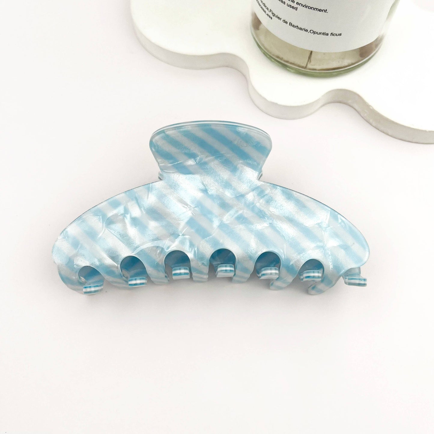 Striped Oversized PVC Geometric Claw Clip ‚Äì Bold & Chic
