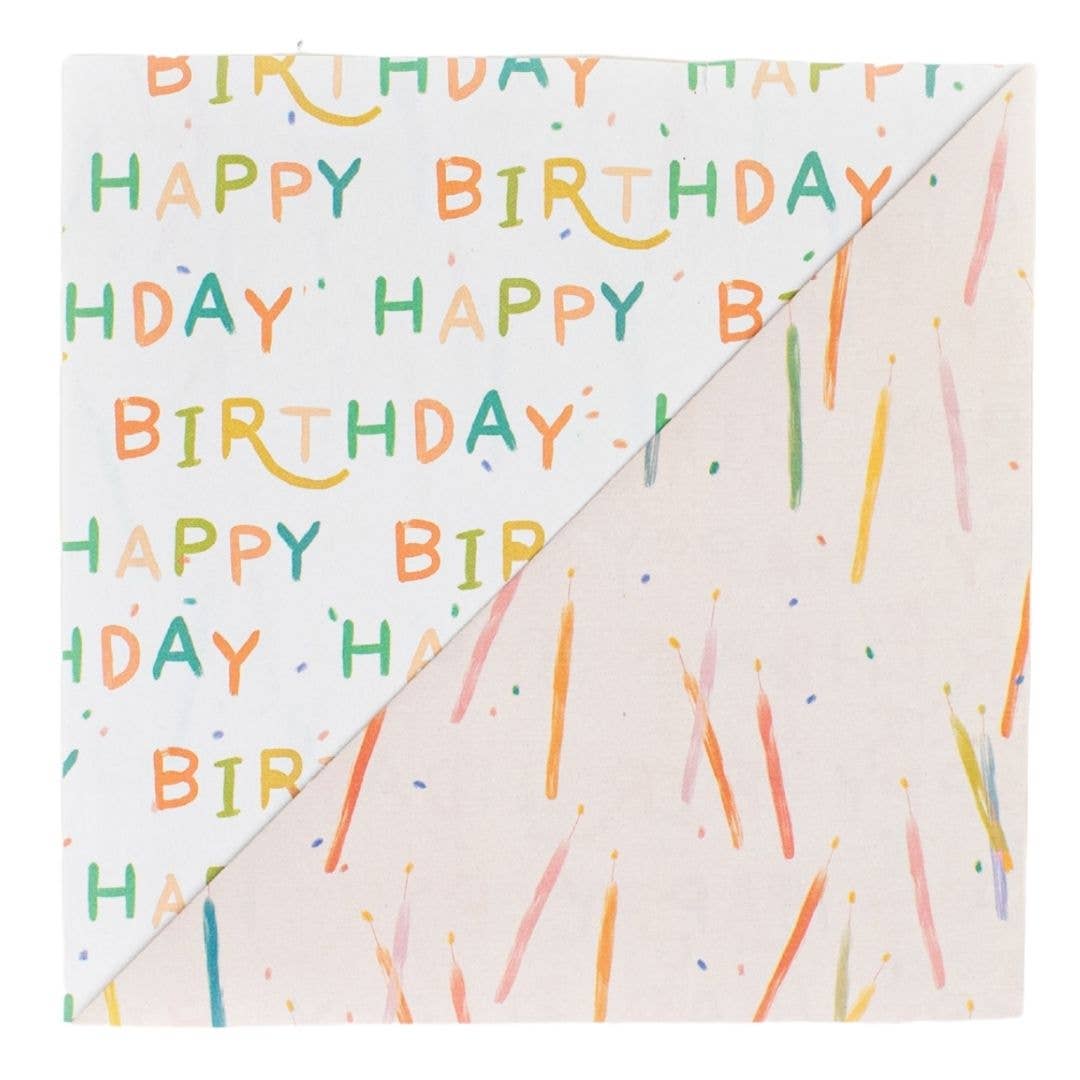 Candles/ Happy Birthday ¬†‚Ä¢ Double-Sided Eco Wrapping Paper