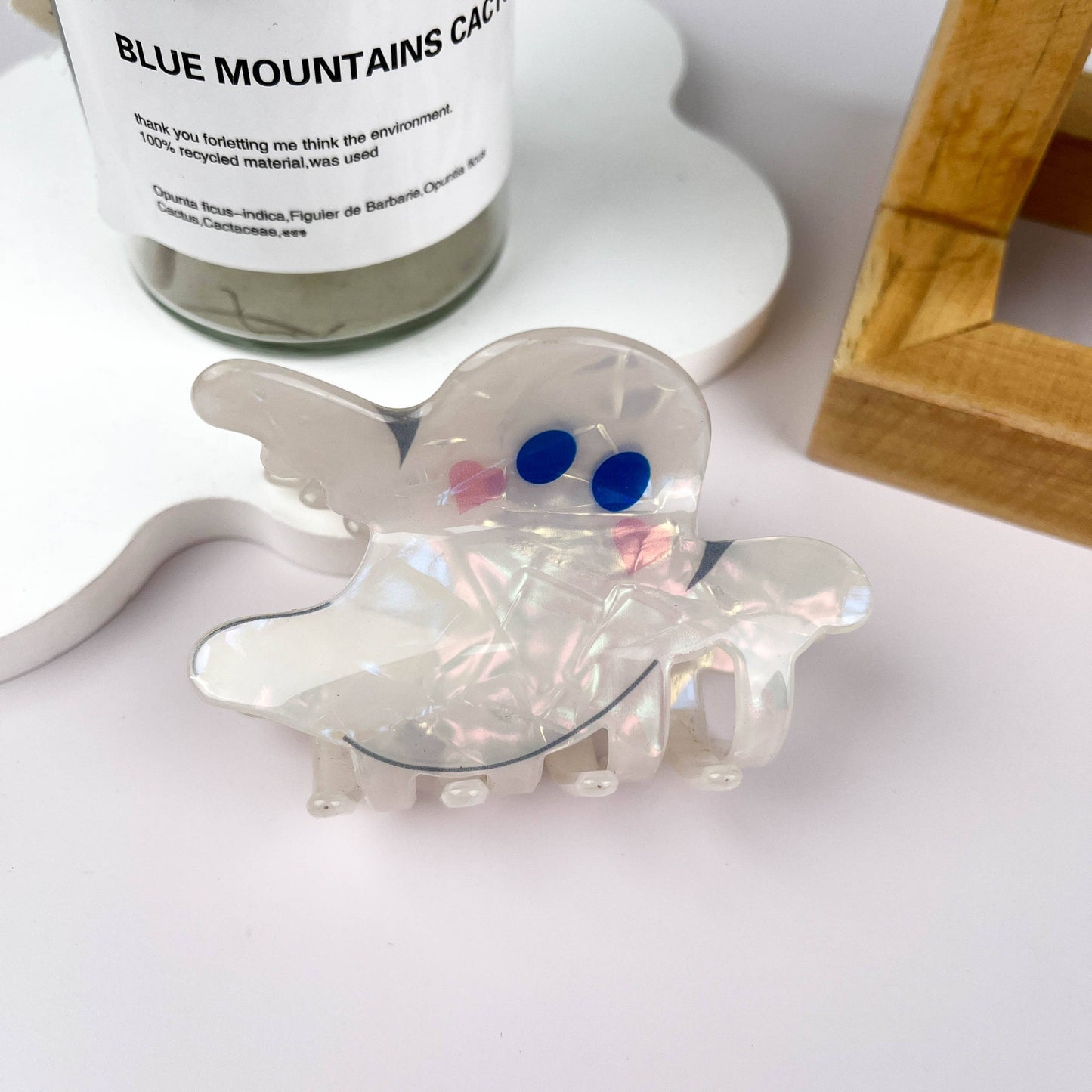 White Ghost Halloween Hair Clip