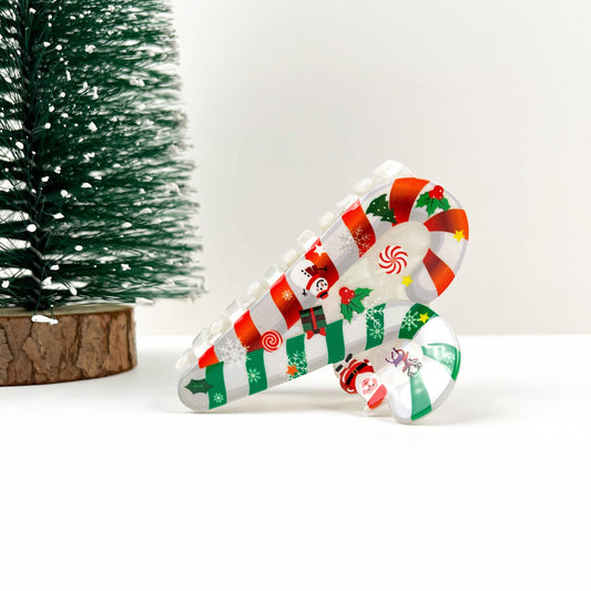 Crutch Hair Clip,Christmas Claw Clip