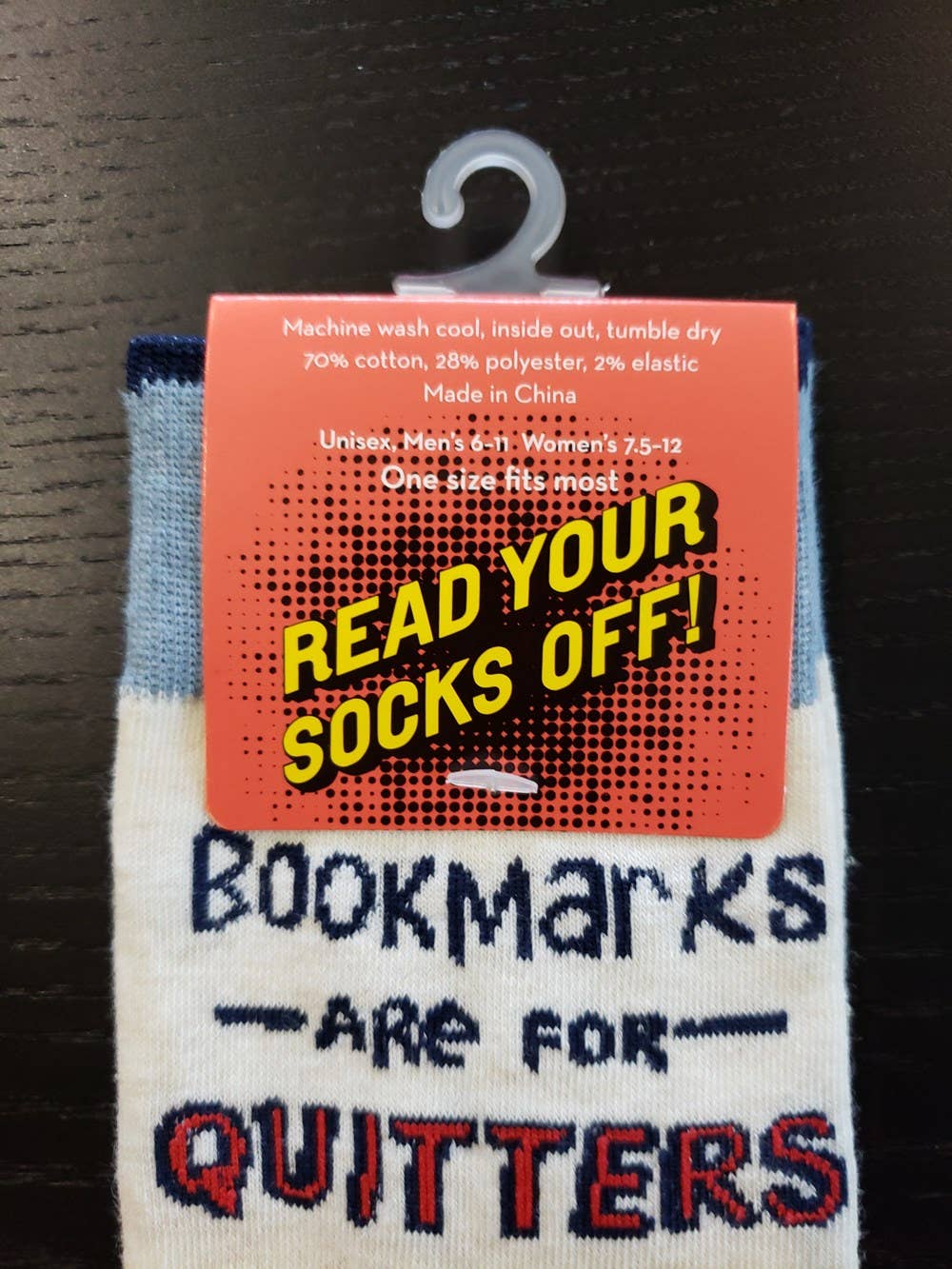 Bookmarks are for Quitters Socks (LoveLit Book Theme)