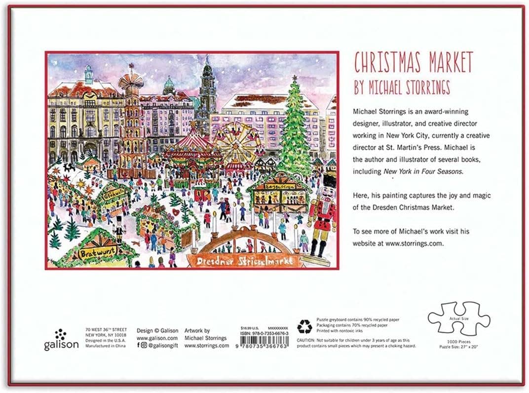 Michael Storrings Christmas Market in Dresden 1000 Piece Puzzle