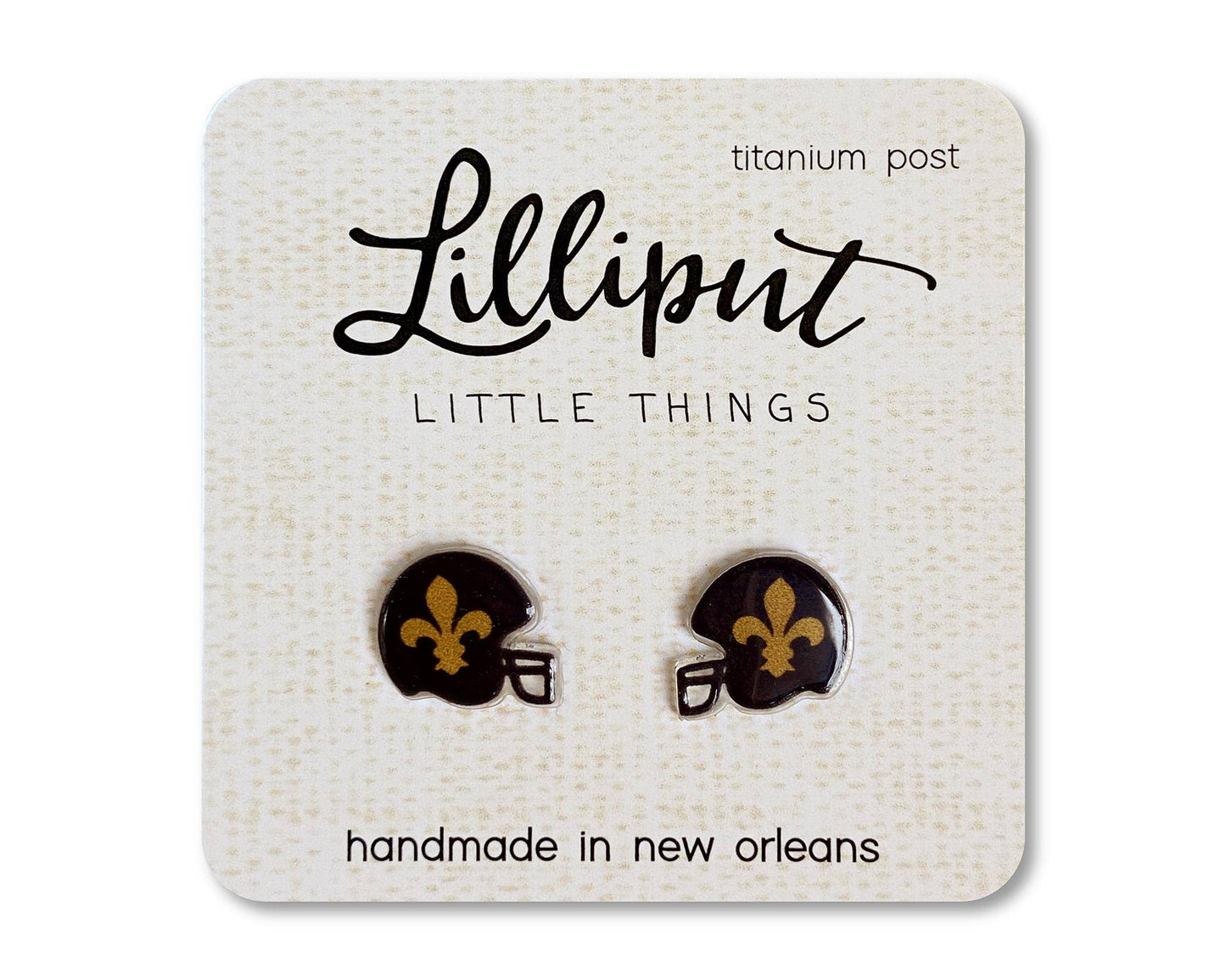 Fleur de Lys Helmet Earrings // NOLA