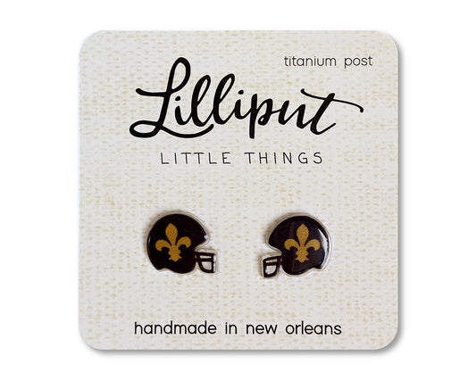 Fleur de Lys Helmet Earrings // NOLA