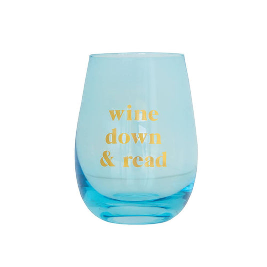 Book Club "Wine Down & Read" Wine Glass