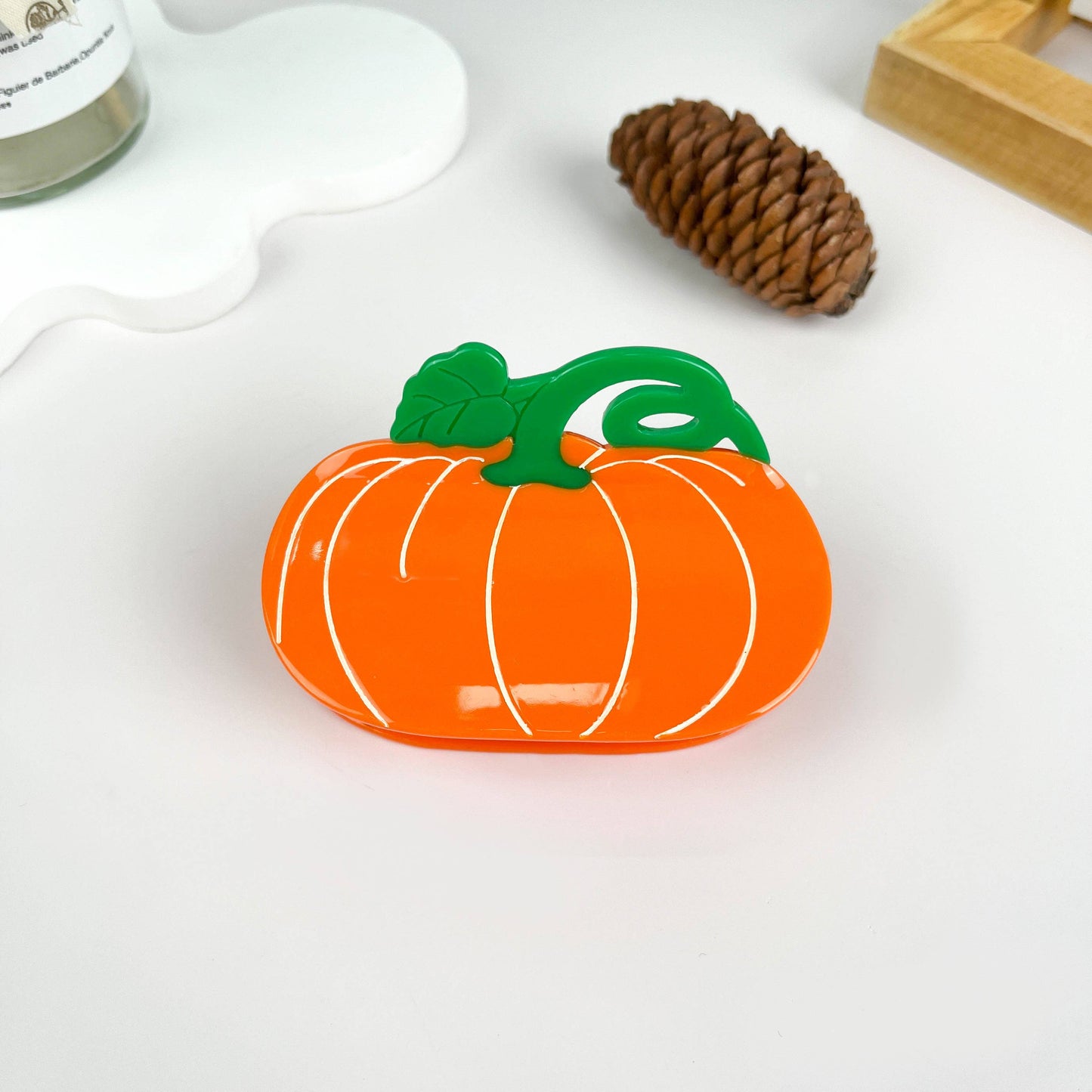 Simulation pumpkin acetate hair claw clip