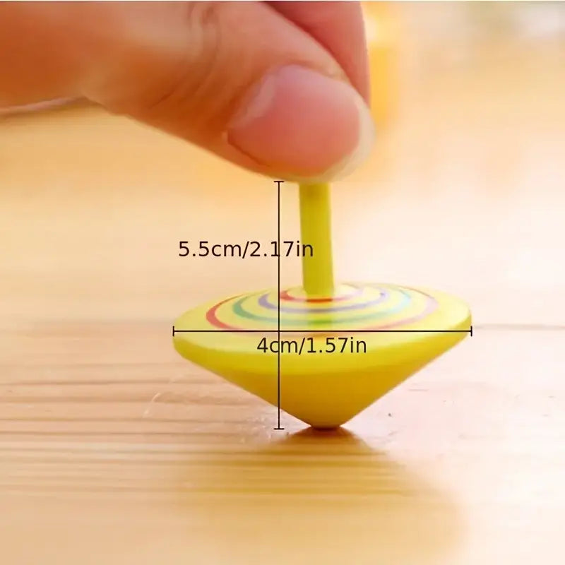Rainbow Wooden Spinning Top: Desktop Decompression Toy