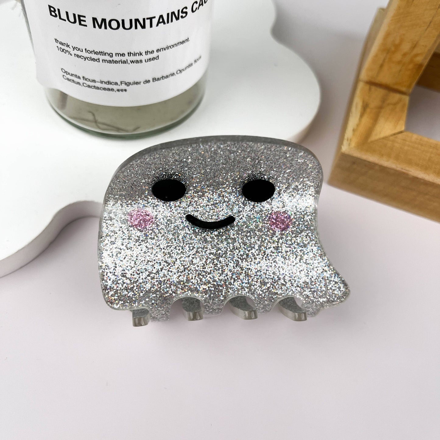 White Ghost Halloween Hair Clip