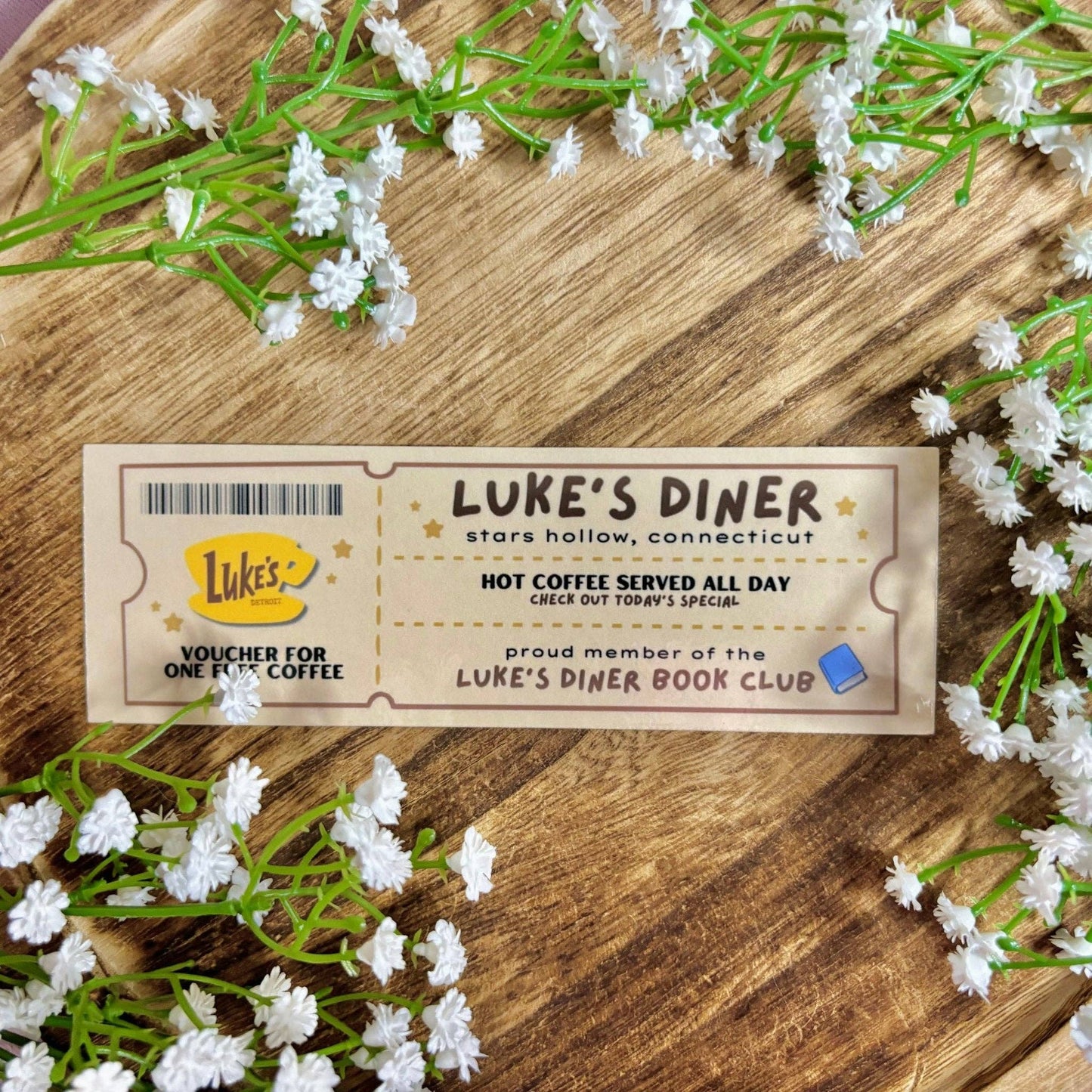 Gilmore Girls Lukes Diner Book Club Ticket Bookmark